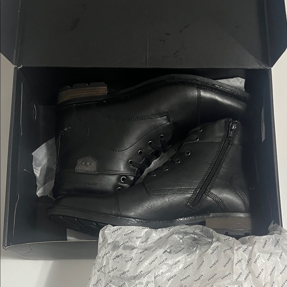 Alfani Men's Black Leather Ankle Boots